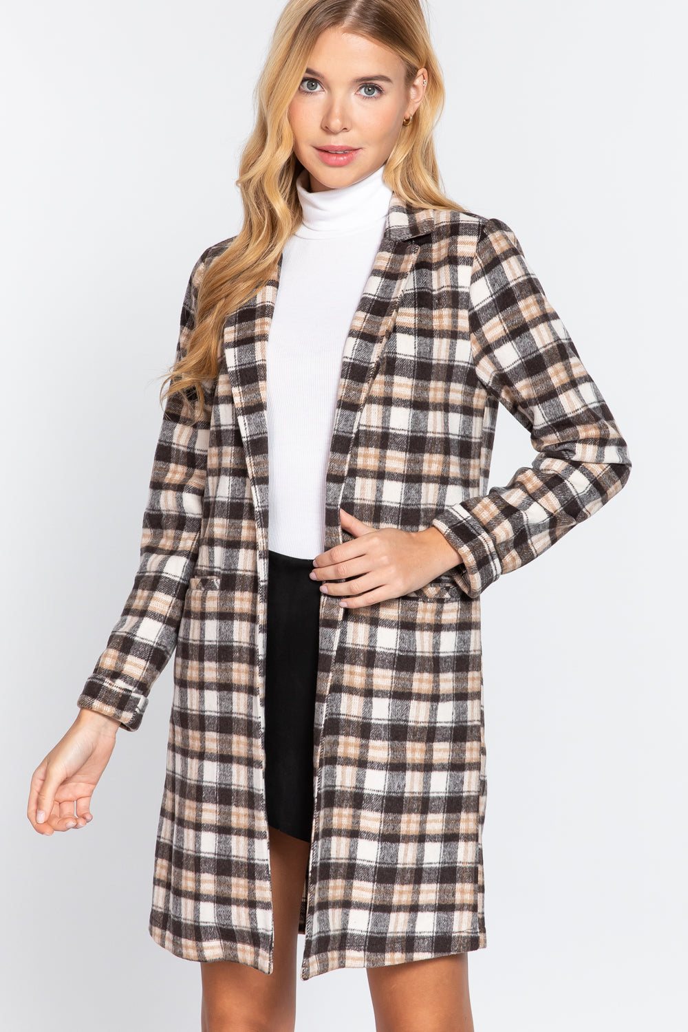 Samantha Plaid Long Jacket